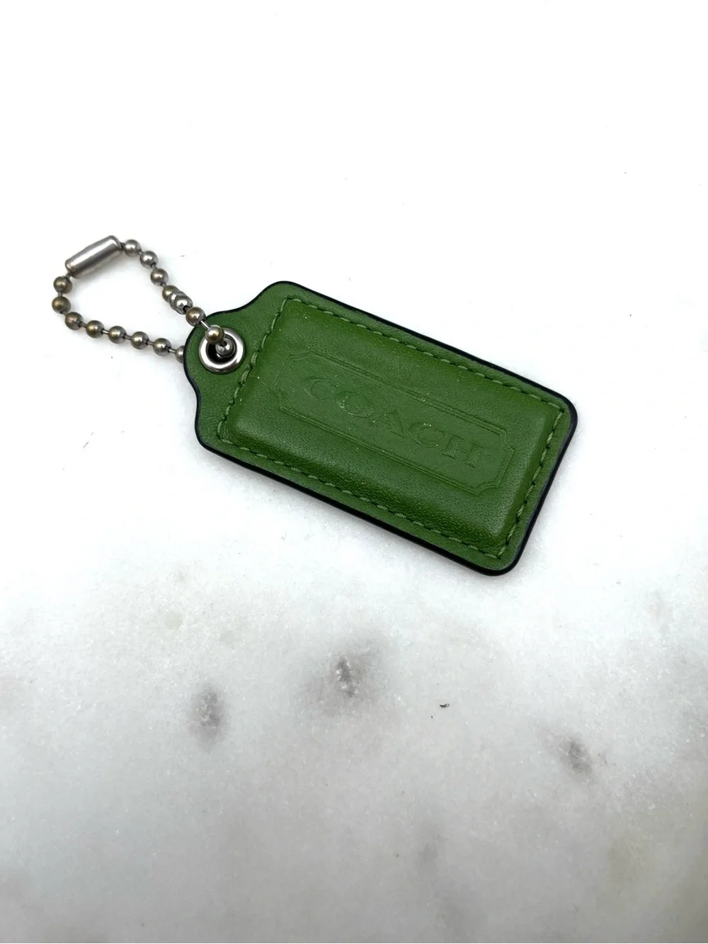 COACH Vintage Leather Hang Tag, Green